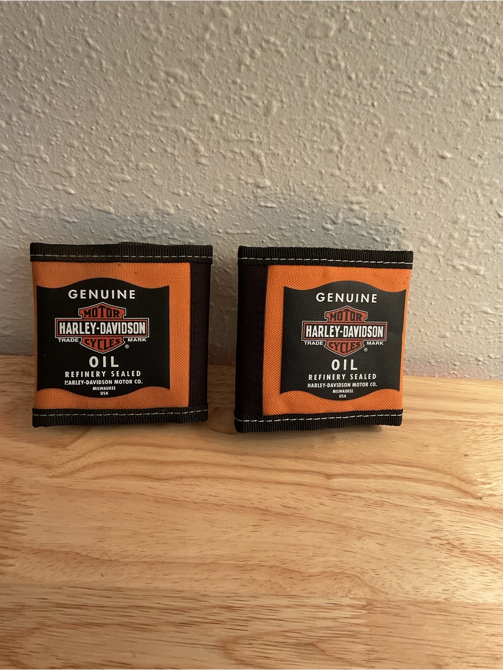 Set Of 2 Harley Davidson Can Bottle Drink Koozies Oil Refinery Sealed Adjustable